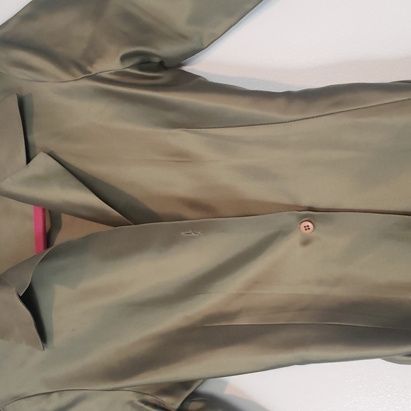 Cynthia Rowley size 2 green satin lightweight coat - Picture 3 of 12